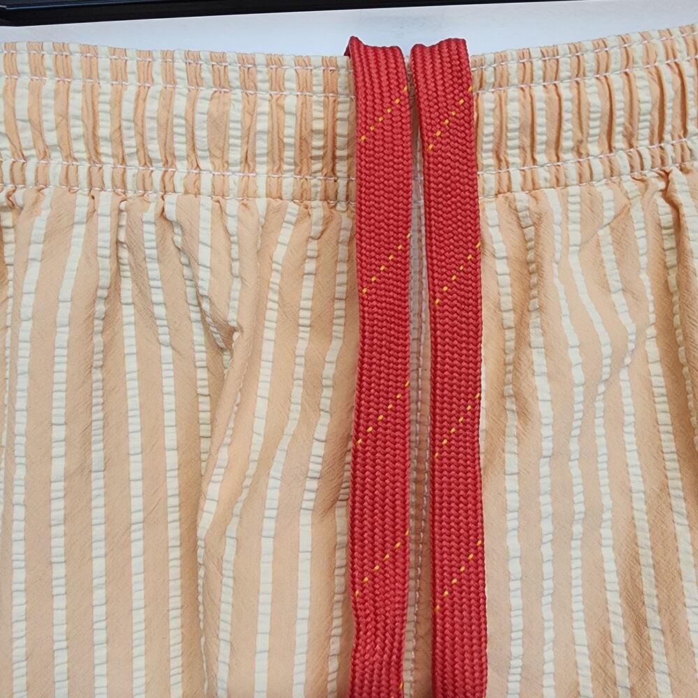 Tommy Bahama Mens Marlin Swim Trunks Size L Orange Seersucker Embroidered Vtg - Picture 4 of 10